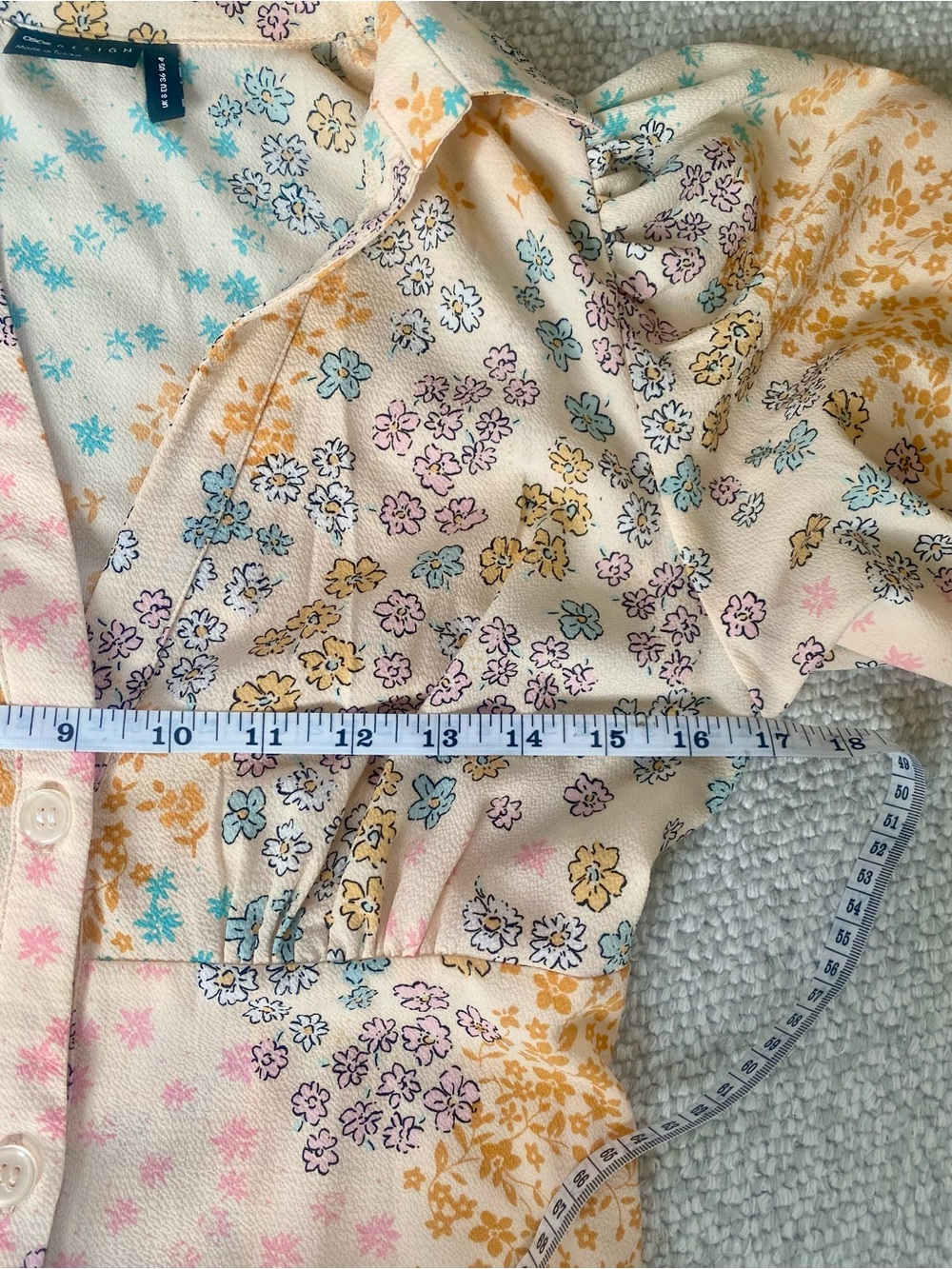 ASOS Design Floral Maxi Dress Size 4 Cottagecore Prairie Puff Sleeve - Picture 12 of 12